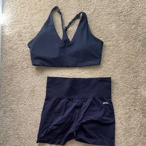 AYBL Dark Blue Sports Bra and Shorts Set